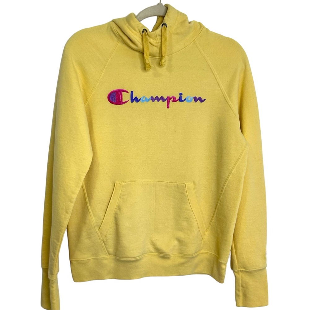 CHAMPION Yellow Kangaroo Pouch Long Sleeve Oversized Hoodie EUC sz S